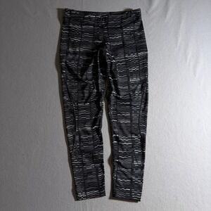 Champion Duo Dry Leggings Womens Large Black White Geometric Glitch Print Yoga